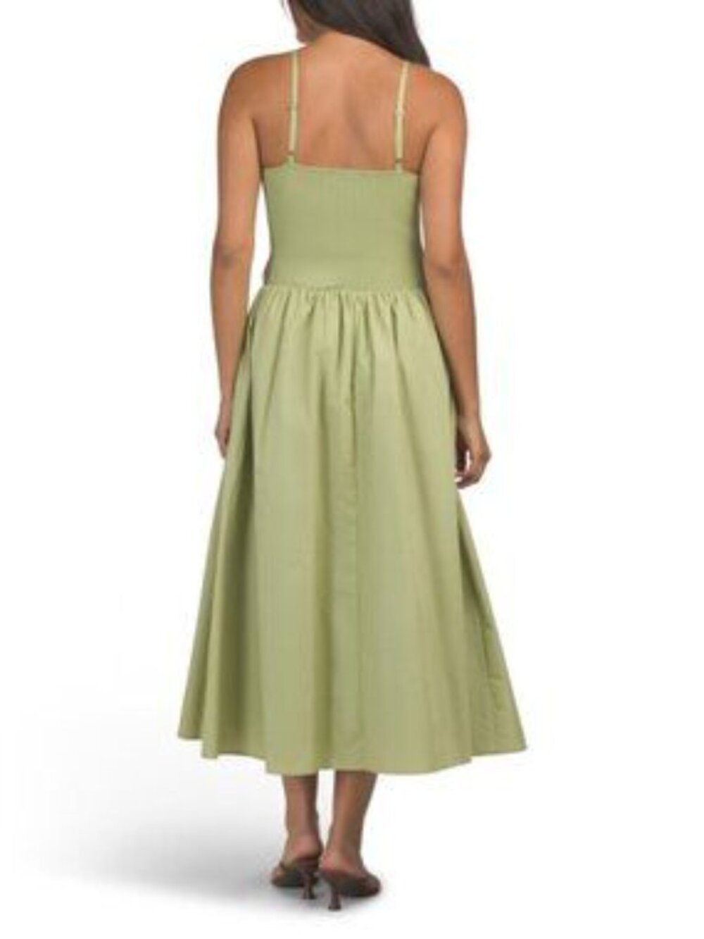 MOON RIVER Black Keyhole Twofer Midi Dress With Cotton Skirt - Picture 2 of 2